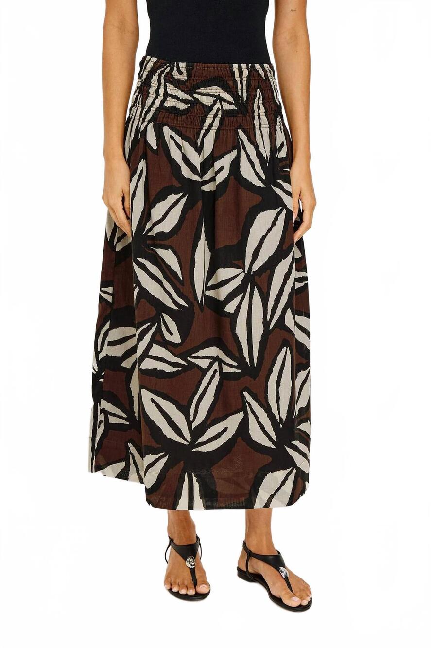 NEW RAILS alessa midi skirt in cocoa floral